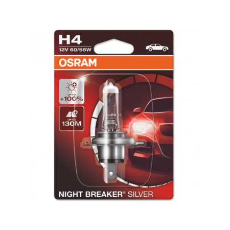 Bec auto cu halogen Osram H4 Night Breaker Silver +100%