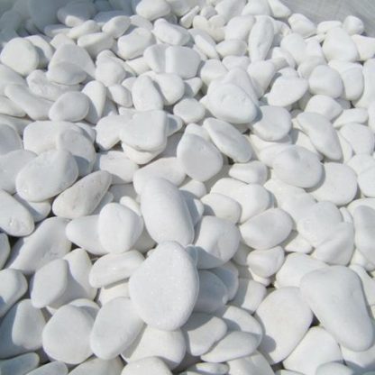 Pebbles Marmura Alba Thassos, 3-6 cm Sac 20 kg