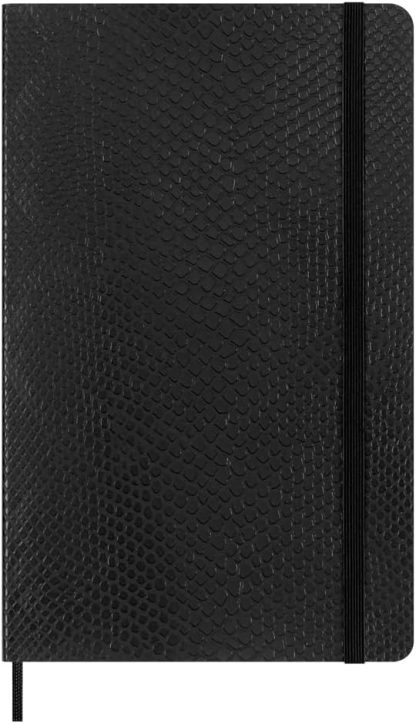 Carnet - Precious & Ethical with Gift Box - Python-Effect - Large, Vegan Soft Cover, Ruled - Black