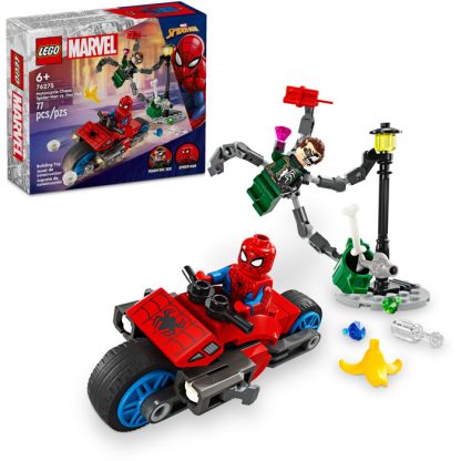 LEGO Marvel Super Heroes - Urmarire pe motocicleta - Omul Paianjen vs Doc Ock (76275)