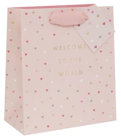 Punga de cadou - Medium - Welcome to the World Pink