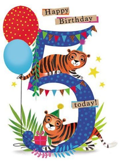 Felicitare - Age 5 - Tiger