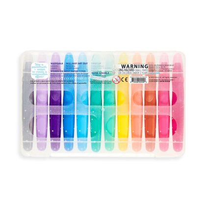 Set 12 creioane colorate cu gel si sclipici acuarela - Rainbow Sparkle