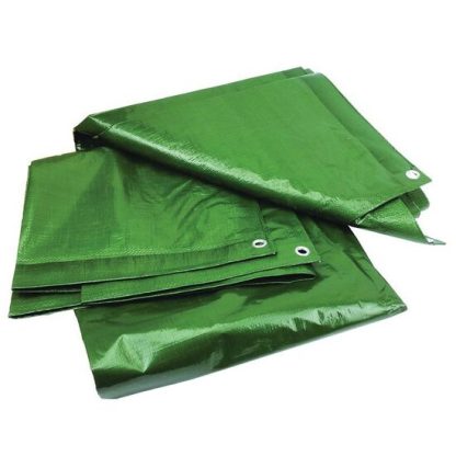 Prelata impermeabila cu inele 120 g/mp, 4x 6 m, verde, DSH 103490
