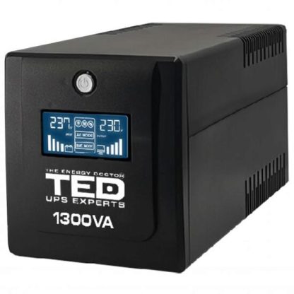 UPS 1300VA/750W LCD Line Interactive AVR 4 schuko USB Management TED Electric TED001580