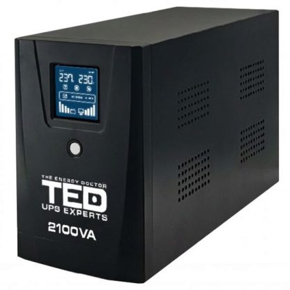 UPS 2100VA/1200W LCD Line Interactive AVR 2 schuko 2x9Ah USB Management TED Electric TED001603