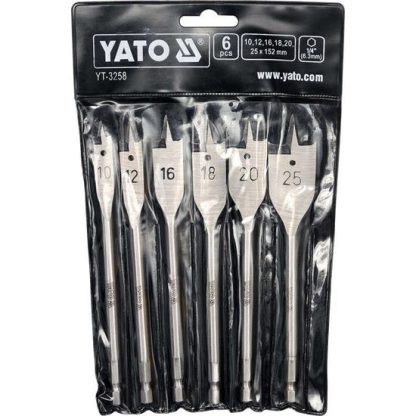 Set burghie plate pentru lemn 10-25,6buc Yato YT-3258