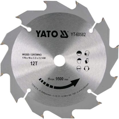 Disc circular pentru lemn 170X12TX16 mm Yato YT-60582