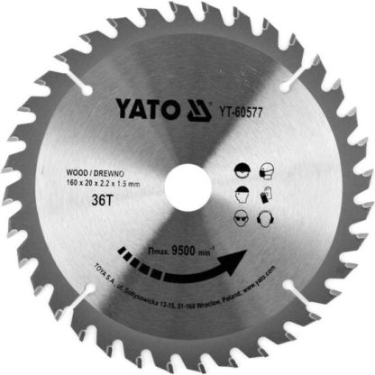 Disc circular pentru lemn 160X36TX20 mm Yato YT-60577