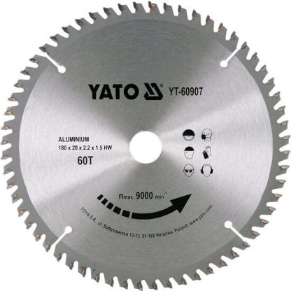 Disc circular lemn 180 x 20 x 2.2 mm 60 dinti Yato YT-60907