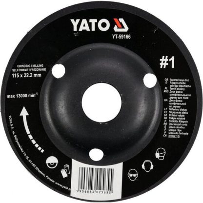 Disc raspel pentru lemn depresat 115 x 22.2 mm nr. 1 Yato YT-59166