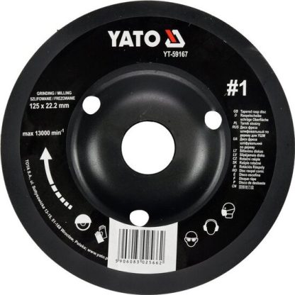 Disc raspel pentru lemn depresat 125 x 22.2 mm nr. 1 Yato YT-59167