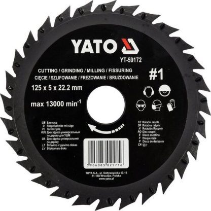 Disc circular raspel depresat 125 x 22.2 mm nr. 2 Yato YT-59172