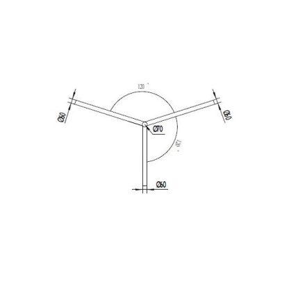 Brat Triplu Curbat 120° 1M