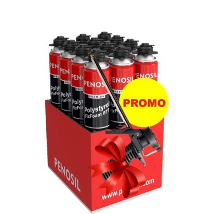 Pachet PROMOTIONAL 1 bax (12 tuburi) spuma adeziva polistiren + PISTOL aplicare