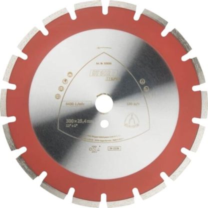 DT 602 B disc diamantat de debitare, 350 x 3,2 x 25,4 mm 21 Segmente 40 x 3,2 x 9 mm, cu segmente departate, Klingspor 325088