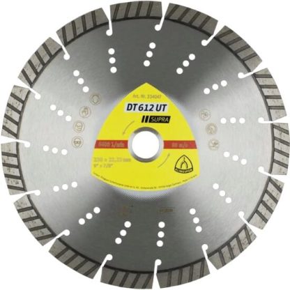 DT 612 UT disc diamantat de debitare, 230 x 2,6 x 22,23 mm 15 Segmente 42 x 2,6 x 12 mm, standard turbo, Klingspor 334047