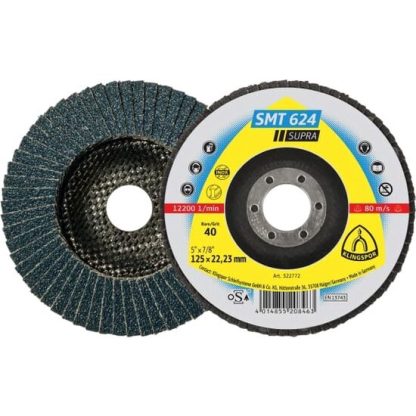 Disc lamelar frontal curbat SMT 624 SUPRA 125x22.23 granulatie 120 Klingspor 322776