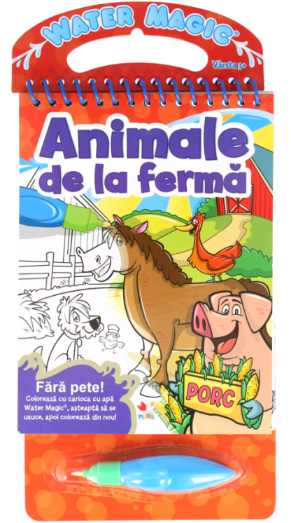 Animale de la fermă. Colorăm cu carioca cu apă