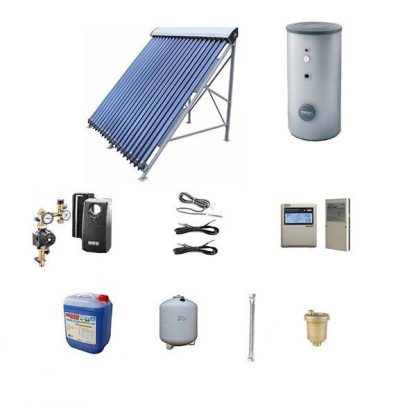 Pachet promotional panou solar cu 20 tuburi vidate si boiler  Sunsystem Son 200  cu  doua serpentine 200 litri