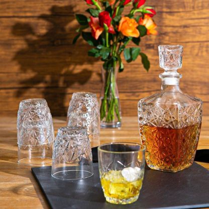 Set cadou decantor Sticla cu sase pahare Dedalo