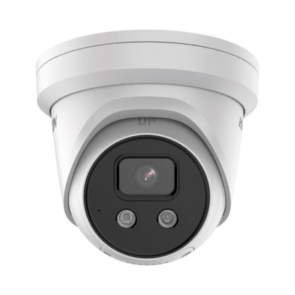 Camera supraveghere IP Dome Acusense Hikvision DS-2CD2386G2ISUSL4IP, 8 MP, 4 mm, IR 30 m, stroboscop, alarma, slot card, PoE