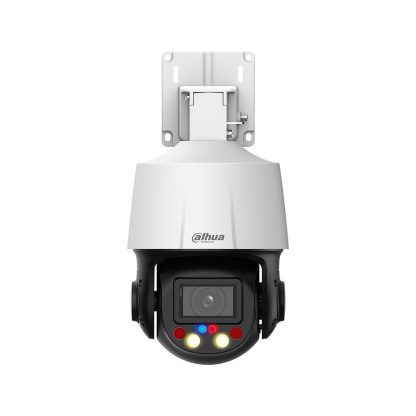 Camera supraveghere rotativa IP Speed Dome PTZ Dahua WizSense TiOC Active Deterrence SD3E405DB-GNY-A-PV1, 4 MP, 2.7 mm - 13.5 mm, Iluminare duala, IR 50 m, slot card, auto-tracking, microfon/difuzor, PoE