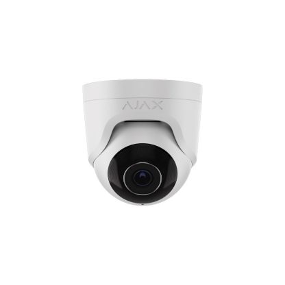 Camera supraveghere IP Dome Ajax TurretCam, 5 MP, 2.8 mm, IR 35 m, microfon, slot card, detectie obiecte prin AI, PoE, alb