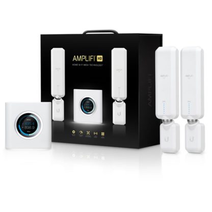 Router wireless cu MeshPoint Ubiquiti AmpliFi HD AFi-HD, 450 Mbps/1300 Mbps, 2.4 / 5 GHz, 5 porturi, ecran tactil