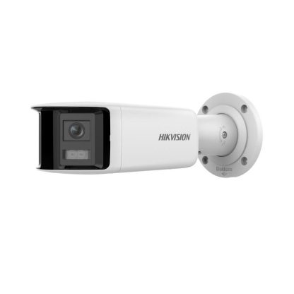 Camera supraveghere exterior IP panoramica AcuSense HikVision DS-2CD2T46G2PISUSL, 4MP, 2.8 mm, IR 40 m, microfon/difuzor, slot card, stroboscop, sirena, PoE