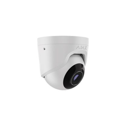 Camera supraveghere IP Dome Ajax TurretCam, 5 MP, 4 mm, IR 35 m, microfon, slot card, detectie obiecte prin AI, PoE, alb