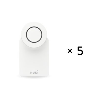 Kit 5 incuietori inteligente Nuki Smart Lock 4.0, bluetooth, 200 permisiuni, alb