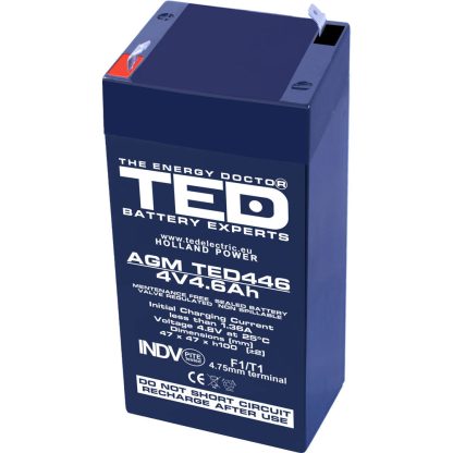 Acumulator AGM VRLA TED TED002853, 4 V, 4.6 A