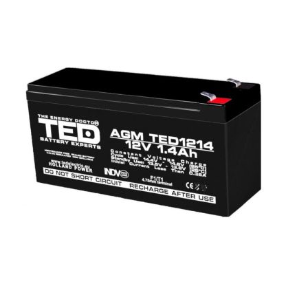 Acumulator TED AGM VRLA TED002716, 12 V, 1.4 Ah, F1