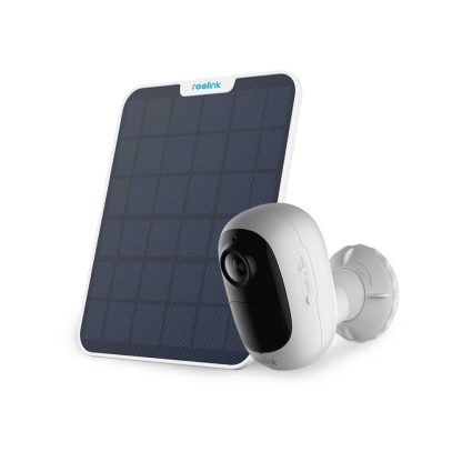 Camera supraveghere wireless WiFi Reolink Argus 2E-V2, 3 MP, IR 10 m, PIR, 5200 mAh, slot card, microfon, sirena + panou solar