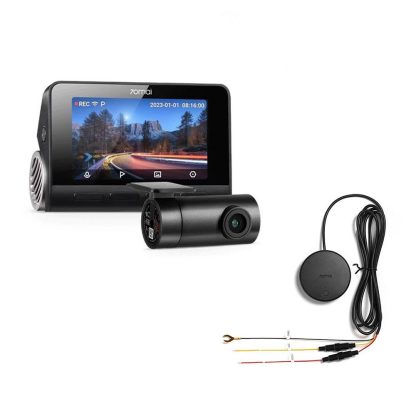 Camera auto fata/spate Xiaomi 70 Mai A810-2 + Kit cablu Hardwire 4G, 4K, GPS Logger, ADAS, slot card, microfon, ecran 3 inch