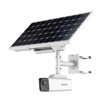 Camera supraveghere exterior cu panou solar Hikvision ColorVu DS-2XS2T47G1-LDH6, 4 MP, 4G LTE, 6 mm, slot card, microfon