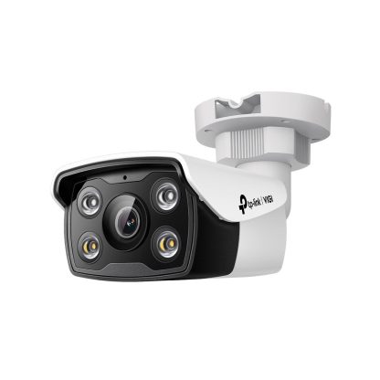 Camera supraveghere IP exterior TP-Link Full Color VIGI C350, 5 MP, 2.8 mm, IR/Lumina alba 30 m, clasificare si analiza om/vehicul, slot card, active defense, microfon si difuzor, vizualizare de pe telefon, PoE