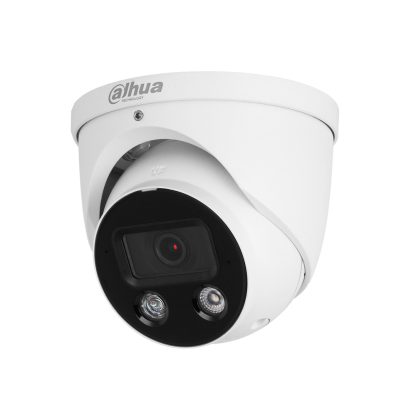 Camera supraveghere Dome IP cu iluminare duala Dahua WizSense Active Deterrence IPC-HDW3849H-AS-PV-0280B-S5, 8 MP, lumina alba/IR 30 m, 2.8 mm, microfon, slot card, PoE