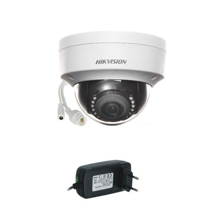 Camera supraveghere IP Dome Hikvision DS-2CD1123G0-I, 2 MP, 30 m, 2.8 mm + alimentare