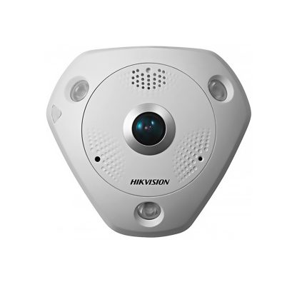 Camera supraveghere IP Dome Hikvision DS-2CD6362F-IVS Fisheye, 6 MP, IR 15 m, 1.27 mm, microfon