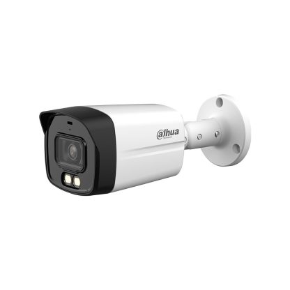 Camera supraveghere exterior cu iluminare duala Dahua HAC-HFW1500TLM-IL-A-0280B-S2, 5 MP, IR/lumina alba 40 m, 2.8 mm, microfon