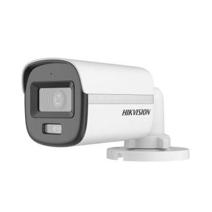 Camera supraveghere exterior Hikvision Mini Bullet Hybrid Light ColorVu DS-2CE10DF0T-LFS, 2 MP, 2.8 mm, IR/lumina alba 20 m, microfon