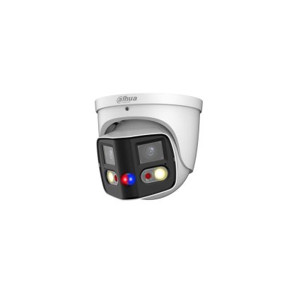 Camera supraveghere IP Dome Dahua WizSense TiOC Duo Active Deterrence IPC-PDW3849-A180-E2-AS-PV-0280B, 2 x 4 MP, 2.8 mm, lumina alba 20 m, IR 25 m, microfon, slot card, PoE