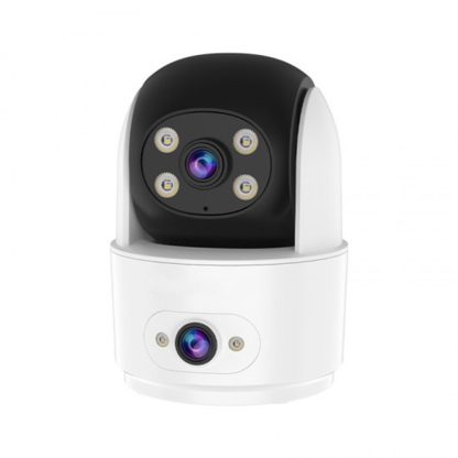 Camera supraveghere interior GSM 4G PT cu lentila duala Vstarcam Full Color CG996DR, 2+3 MP, 4 mm, detectie miscare, auto tracking, microfon si difuzor, slot card, vizualizare de pe telefon