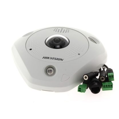 Camera supraveghere IP Dome Hikvision Fisheye DeepinView DS-2CD63C5G0-IVS, 12 MP, IR 15 m, 1.29 mm, microfon