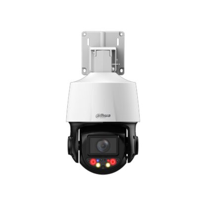 Camera supraveghere IP Speed Dome PTZ cu iluminare duala Dahua Active Deterrence TiOC SD3E410DB-GNY-A-PV1, 4 MP, 4 - 40 mm, IR 70 m, lumina alba 30 m, protectie perimetrala, detectie faciala, microfon si difuzor, slot card, PoE, 10x