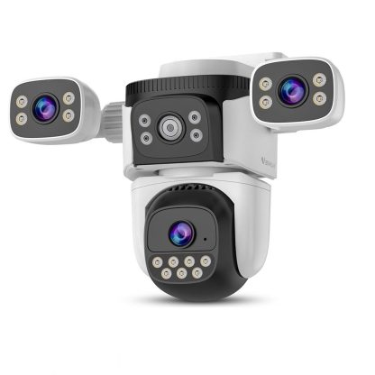 Camera supraveghere IP Speed Dome 3 in 1 Wi-Fi PT Vstarcam CS621SR, 2+2+2 MP, 4 mm, microfon si difuzor, slot card, 360 grade, smart tracking, IR/lumina alba 30 m, alarma