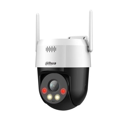 Camera supraveghere IP WiFi PT cu iluminare duala Dahua Full Color SD2A500HB-GN-AW-PV-0400-S2, 5 MP, 4 mm, lumina alba/IR 30 m, alarma optica si acustica, slot card, microfon