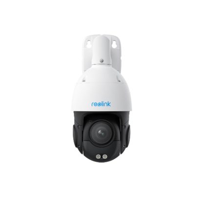 Camera supraveghere rotativa IP PTZ Speed Dome cu iluminare duala Reolink P850, 4K, 5.3 - 86mm, IR/lumina alba 80 m, microfon si difuzor, detectie om/vehicul/animal, slot card, auto tracking, vizualizare de pe telefon, PoE, 16x